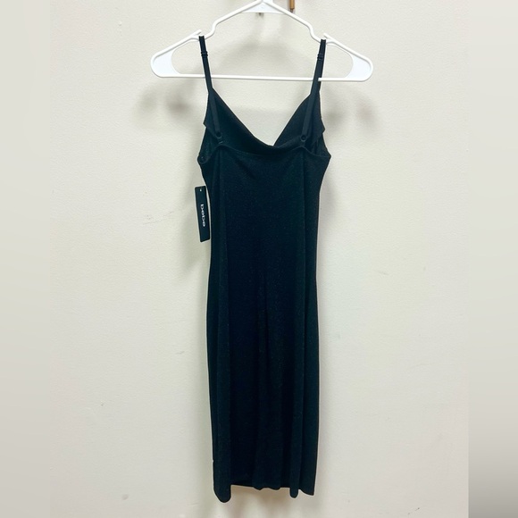 BNWT 🖤✨ Bebe Sparkly Spaghetti Strap Cowl-Neck Maxi-Dress - Picture 4 of 5